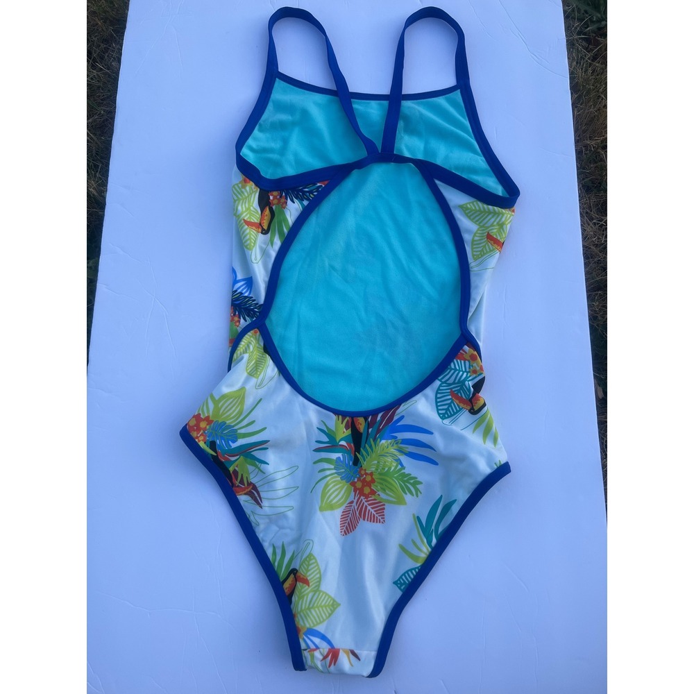 Arena Toucan Super Fly Back One Piece Swimsuit Tropical Floral Size 32 - Picture 4 of 6